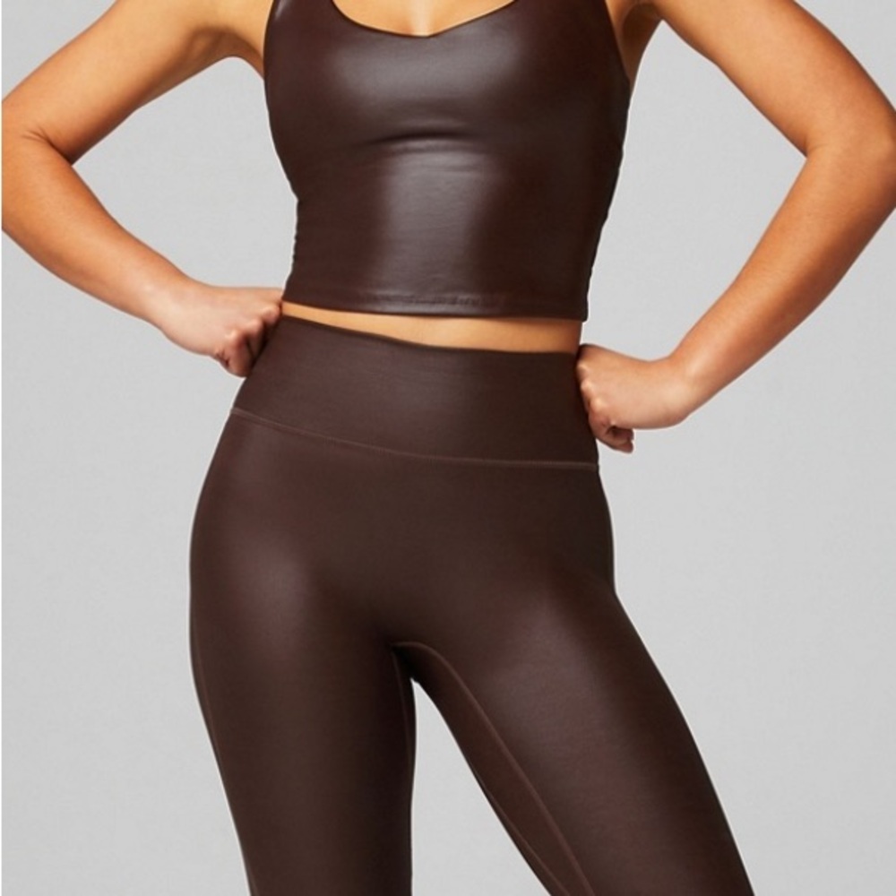 Fabletics Motion365+ Cacao Shine High Waisted Leggings L